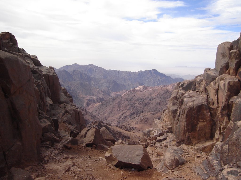 EGYPT, SINAI: A Window view of Mount El-Khalla seen from Mount Catherine summit by Ashraf Nassef