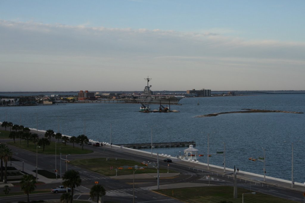 USS Lexington - Corpus Christi Bay by Erwin Williams Scherlowski