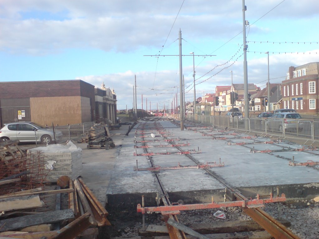 Re-laying the tracks at Bispham Tram Station by PhilC999