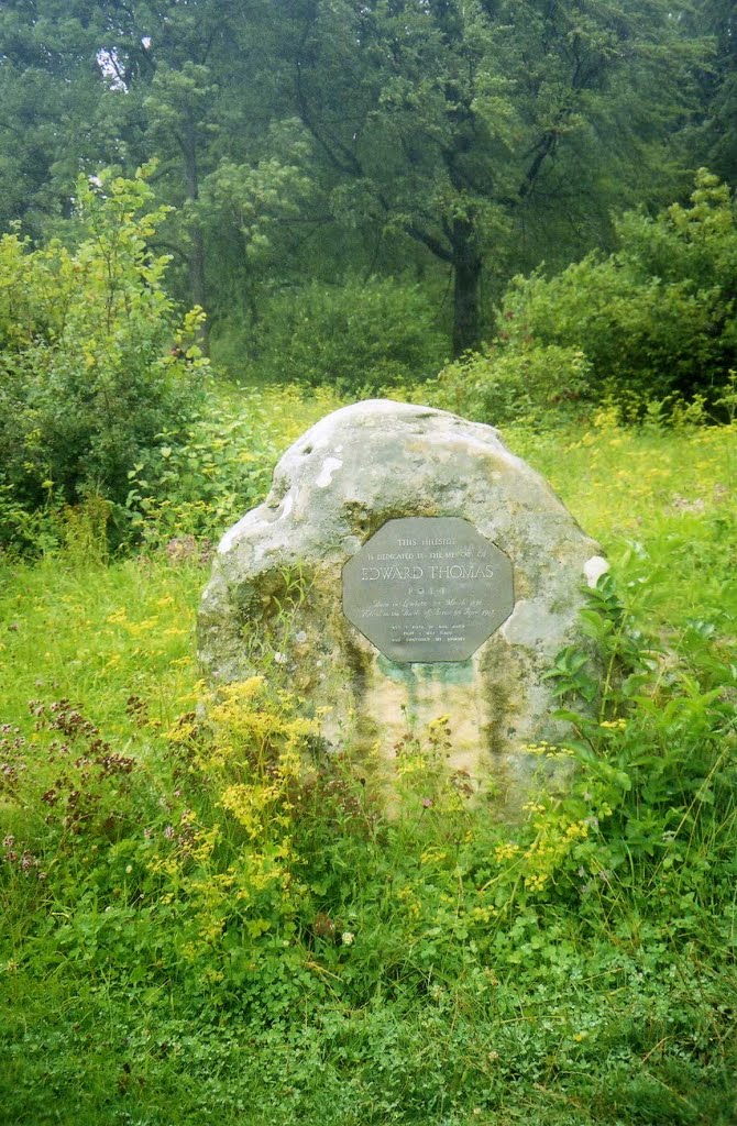 Memorial Stone to Poet, Edward Thomas, Shoulder of Mutton Hill, Hampshire, 18 August 2007 by riooniow