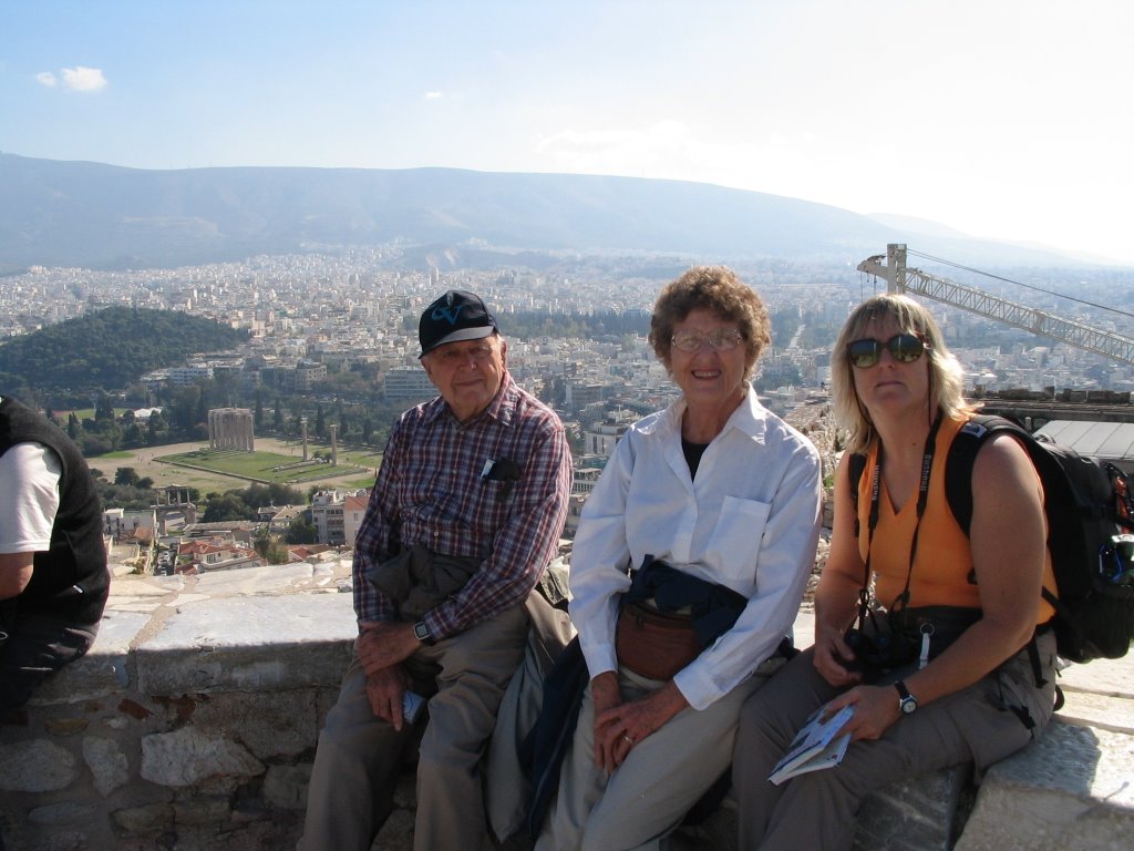 Athens - looking down at Zeus's Temple by Lorri Peltz-Lewis