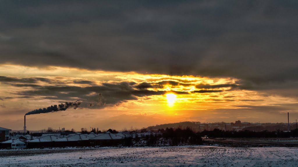 Sunset by Randers / Solnedgang ved Randers by Henning.h.s