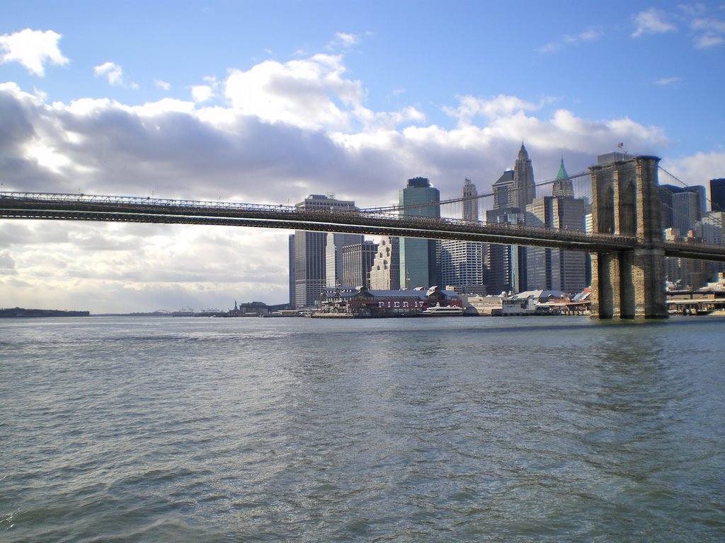 Brooklyn bridge and lower Manhatten by Gareth.Stadden