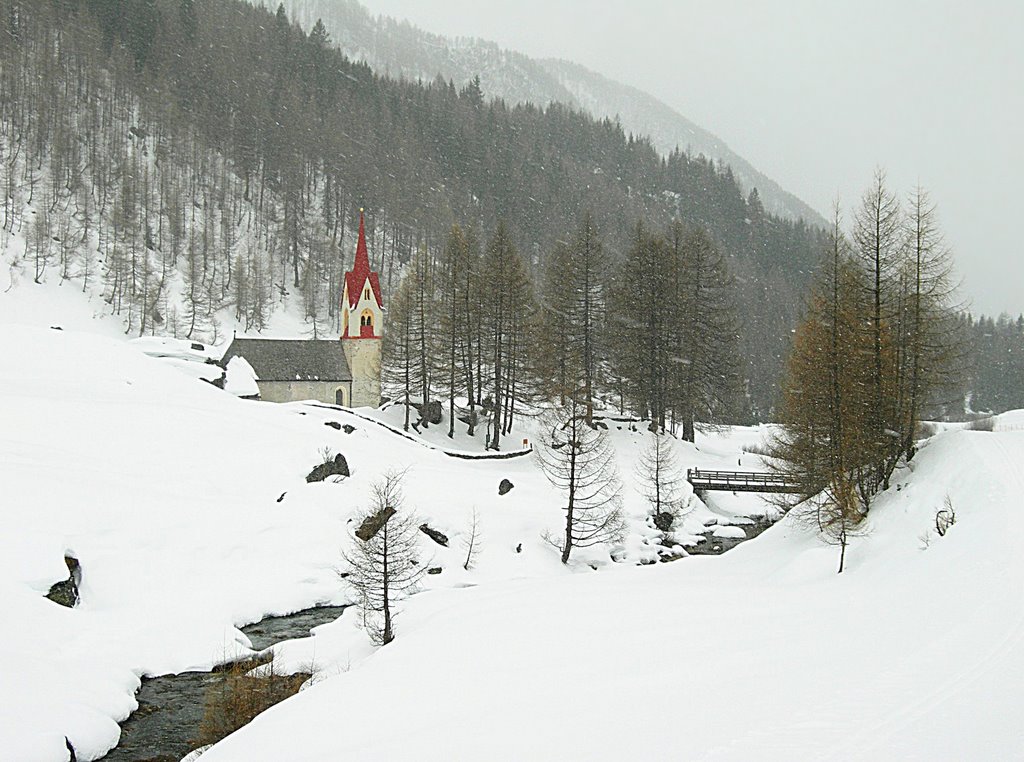 The Heiliggeist-Kirchlein (Holy Gost Church), Kasern (in the upper Ahrn Valley), South Tyrol, Italy is said to date back to the year 800. by Volker Schmidt