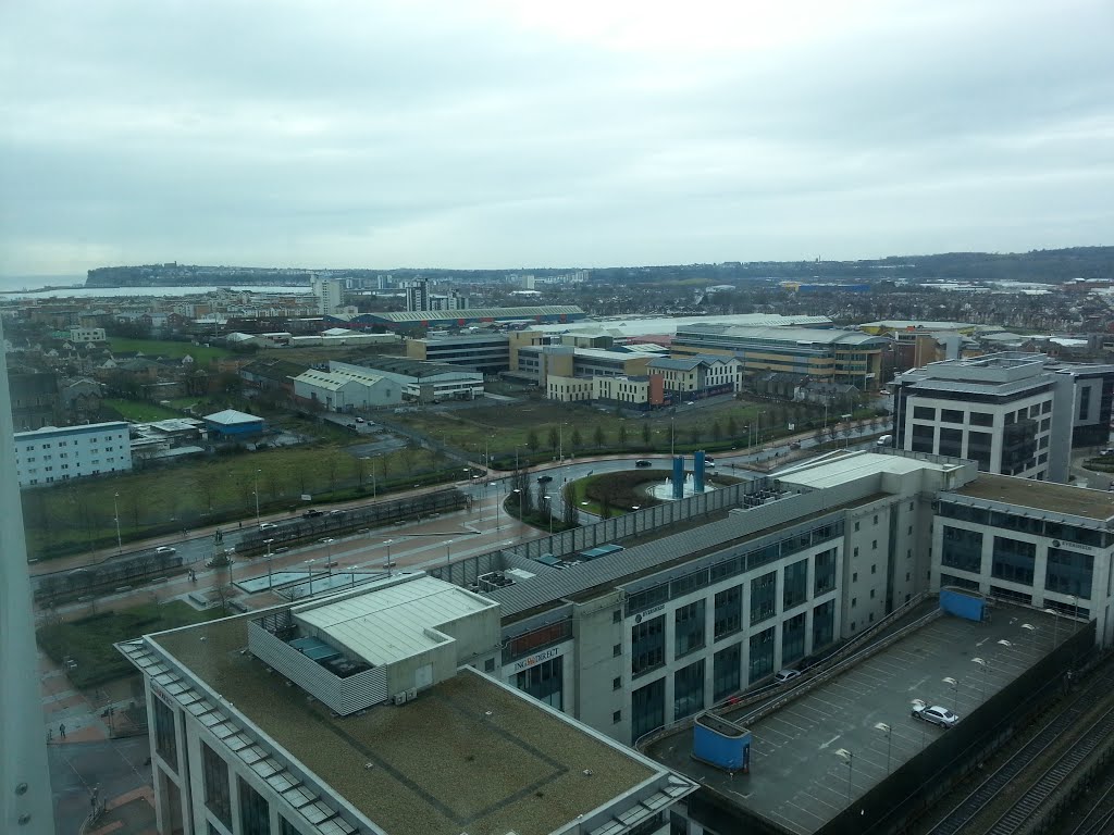 Cardiff skyline from the 18th floor of the Radisson Blu by Darkcity1965