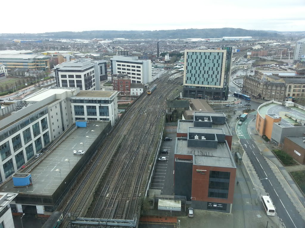 Cardiff skyline from the 18th floor of the Radisson Blu by Darkcity1965