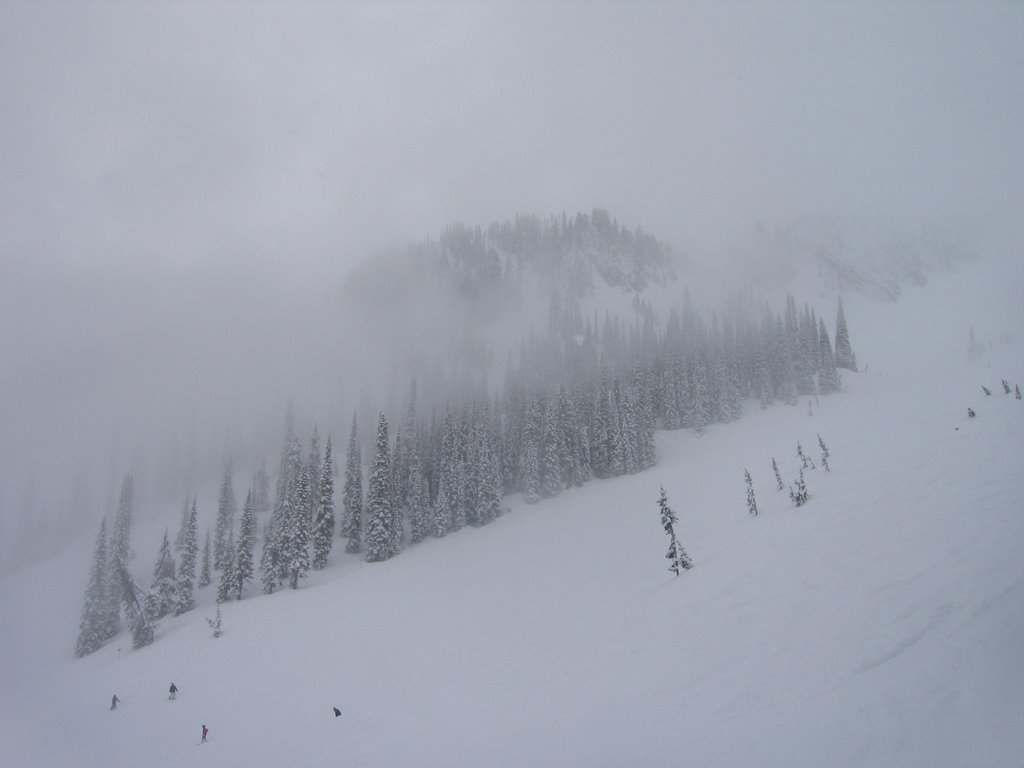 Mystical Fogs And Mountain Elevations Touching The Sky At Fernie BC by David Cure-Hryciuk