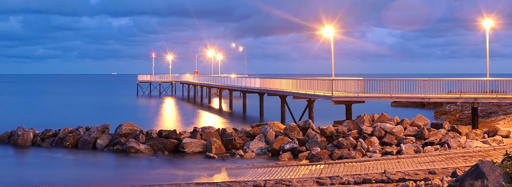 Nightcliff Jetty in early morning light by Sabine Dollinger