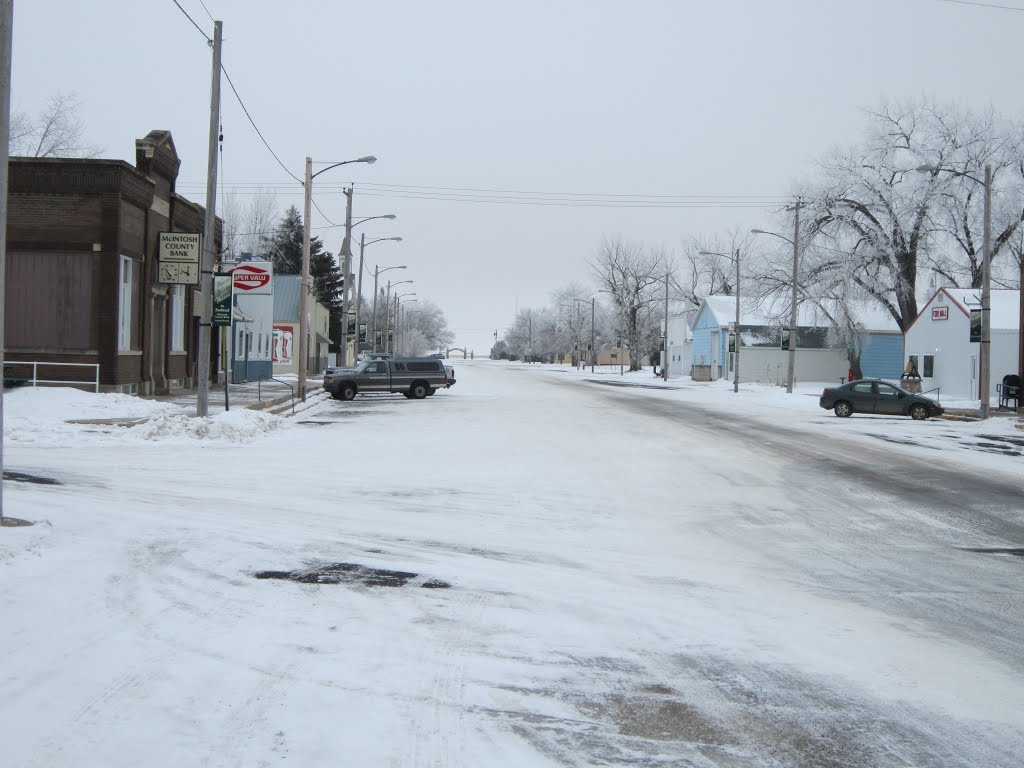 Small North Dakota Town Main Street In Winter by rutschke.jr