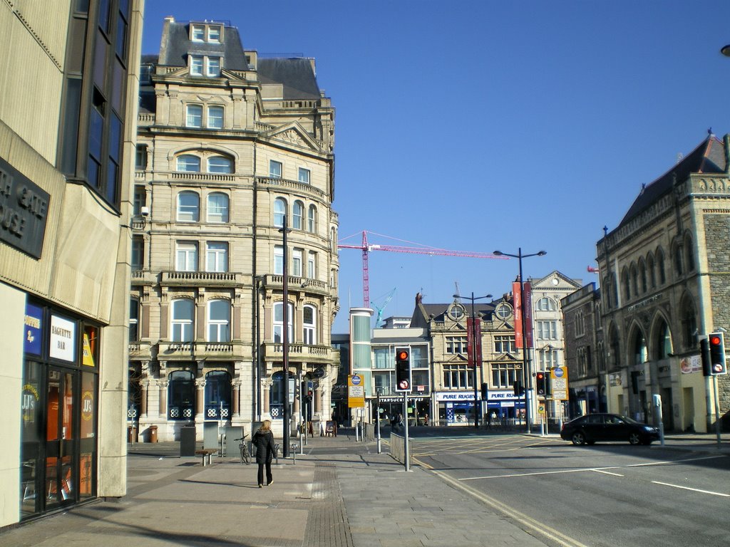 Wood st Cardif looking at the brewary 1/4 by Gareth.Stadden