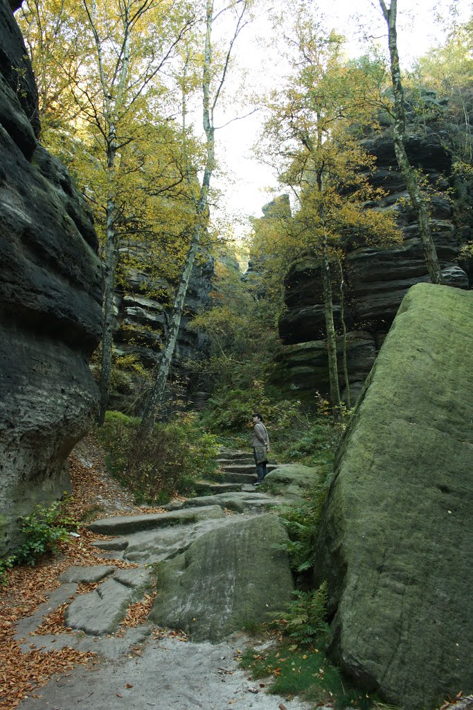 Wanderung Sächsische Schweiz Pfaffenstein -Aufstieg Schatten/Feuchteklüftee by Gottfried Hoffmann - der Thüringer