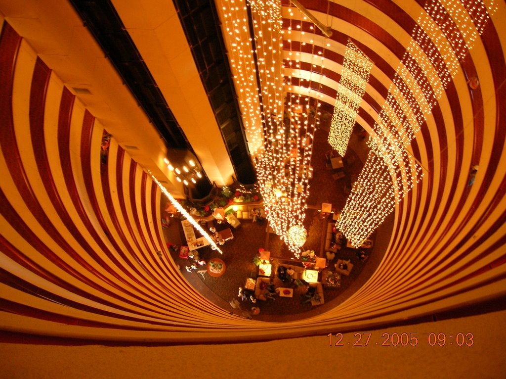 Looking down from the top floor of the hotel by ephsjennifer