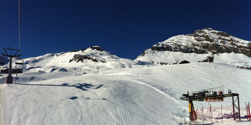 Skiing in Bosco Gurin by Bruno Conti Rossini