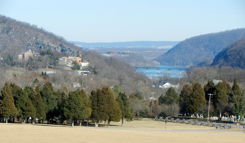 View of Harpers Ferry, Maryland Heights, Potomac River, Bolivar Heights Battlefield, Harpers Ferry National Historical Park, Whitman Ave, Bolivar WV by Midnight Rider