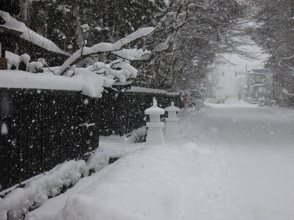 It is snowing Samurai Houses street in Kakunodate by ma-osk