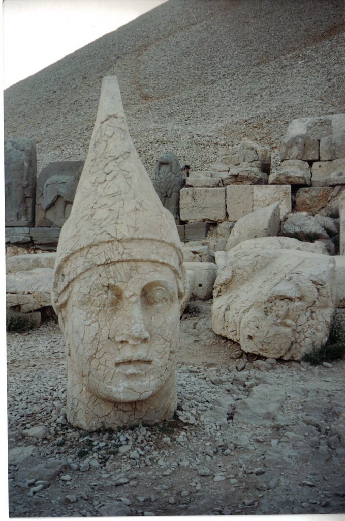 Nemrut dagi by snowstorm snowflake