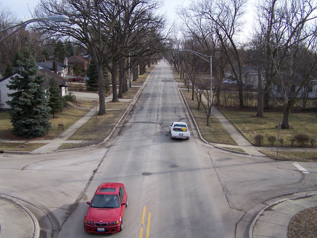 On Prairie Path Bridge, Looking South on Finley Road by keithyearman