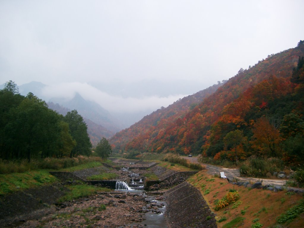 秋の中荒沢。Nkaarasawa-lake in the autumn. by 伝之助