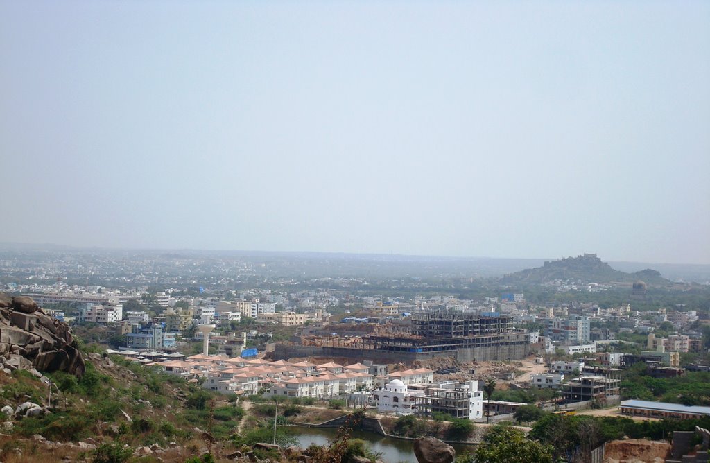 Hyd city aerial view with Golconda fort by cephas_405