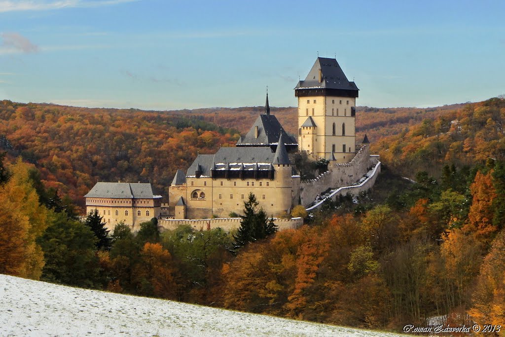 Castles in the Czech Republic. Karlštejn in winter by Roman Zázvorka