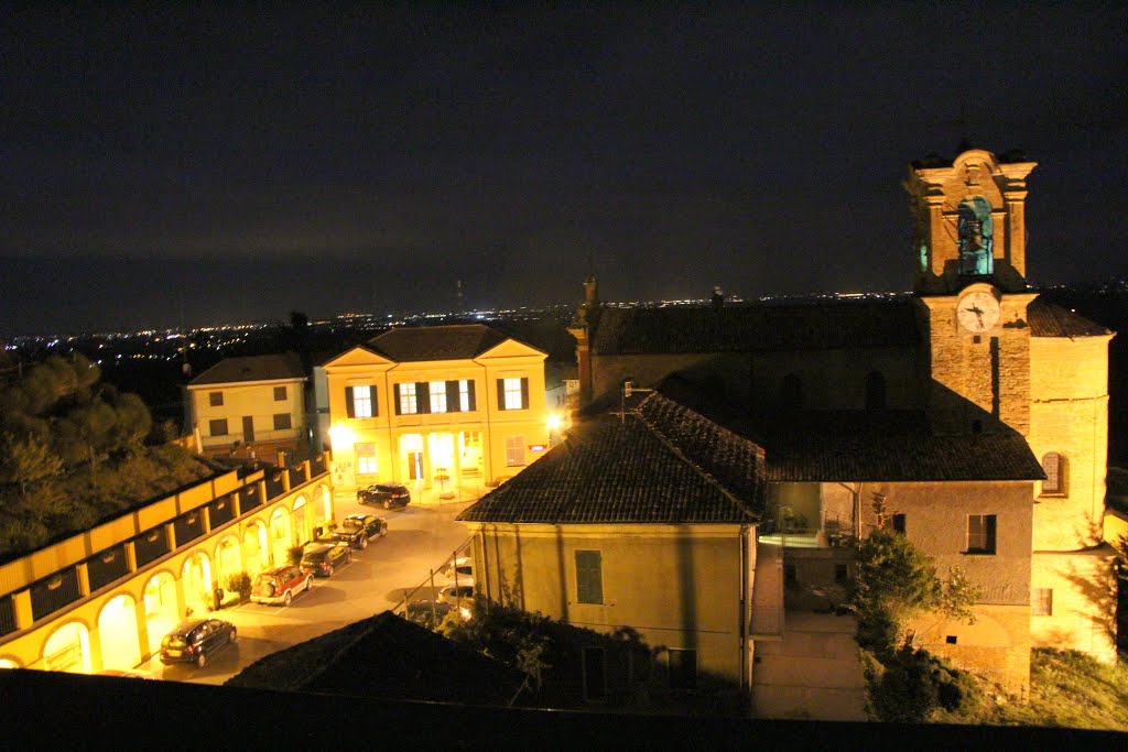 Alice Bel Colle at night from the Hotel Belvedere roof.Alice Bel Colle notte. by Guntars Mednis