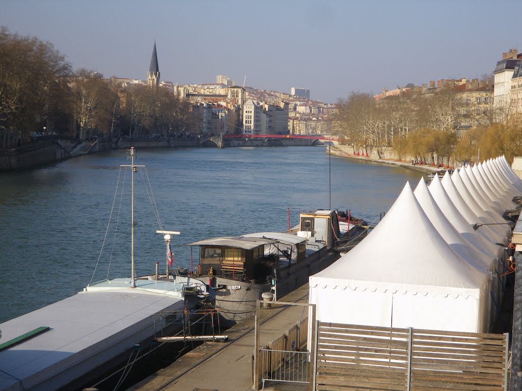 Lyon (69) 4 3 2013, la Saône au pont Kitchener-Marchand. by nouchetdu38