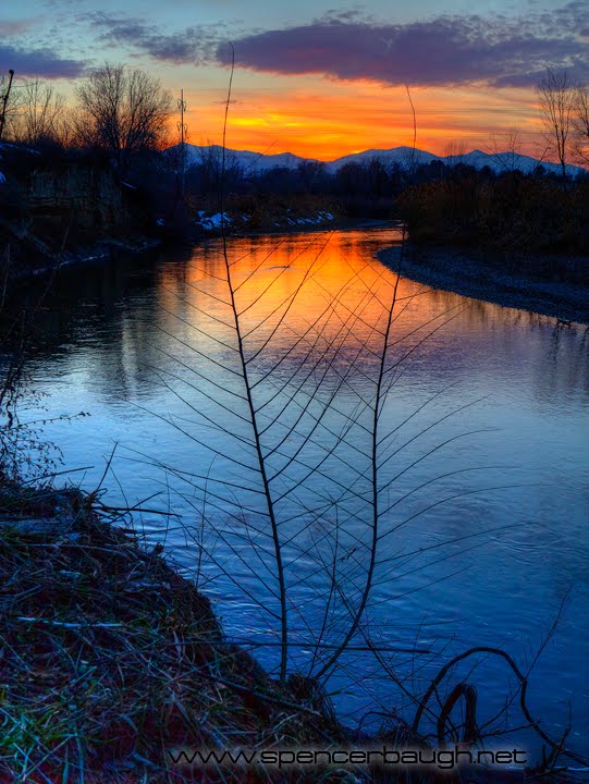 Jordan river parkway sunset with nature's geometry by spencer baugh