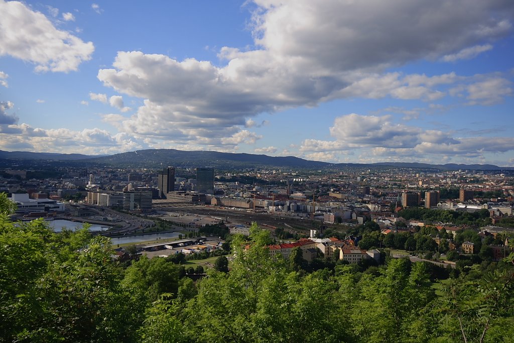 Oslo skyline north west seen from Ekeberg Camping by Ole Reynert Olsen