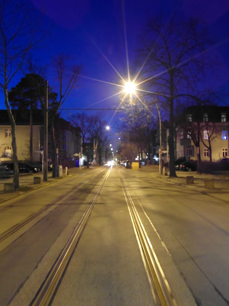 Abendlicher Blick entlang der Ehrlichstraße by IngolfBLN