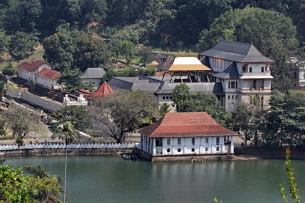 Temple complex in Kandy as it seen from the surrounding hills by Elena Zakamaldina