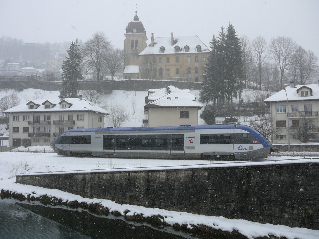 train et neige à Morteau 22/03/2008 by Momox de Morteau