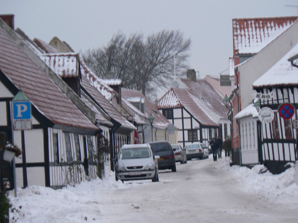 Ebeltoft i sne by Hanne Hedegaard