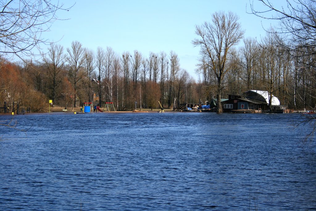 Tartu Barge Yard and flooded beach, Tartu, Estonia by Andres Piir