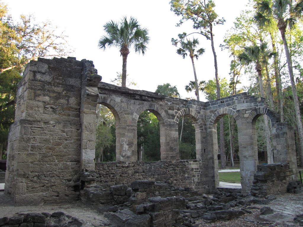 New Smyrna Beach; Sugar Mill Ruins from North by Chris Sanfino