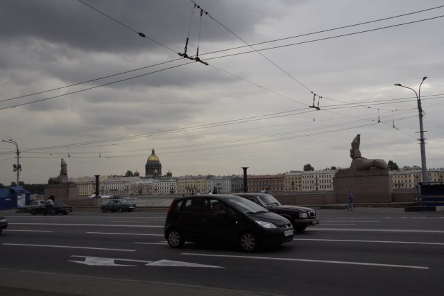 СПб. Пейзаж перед зданием Академии художеств на Университетской набережной, 17. (SPb. The landscape before a building of the Academy of arts on University quay, 17.) by Afanasyeva Irina