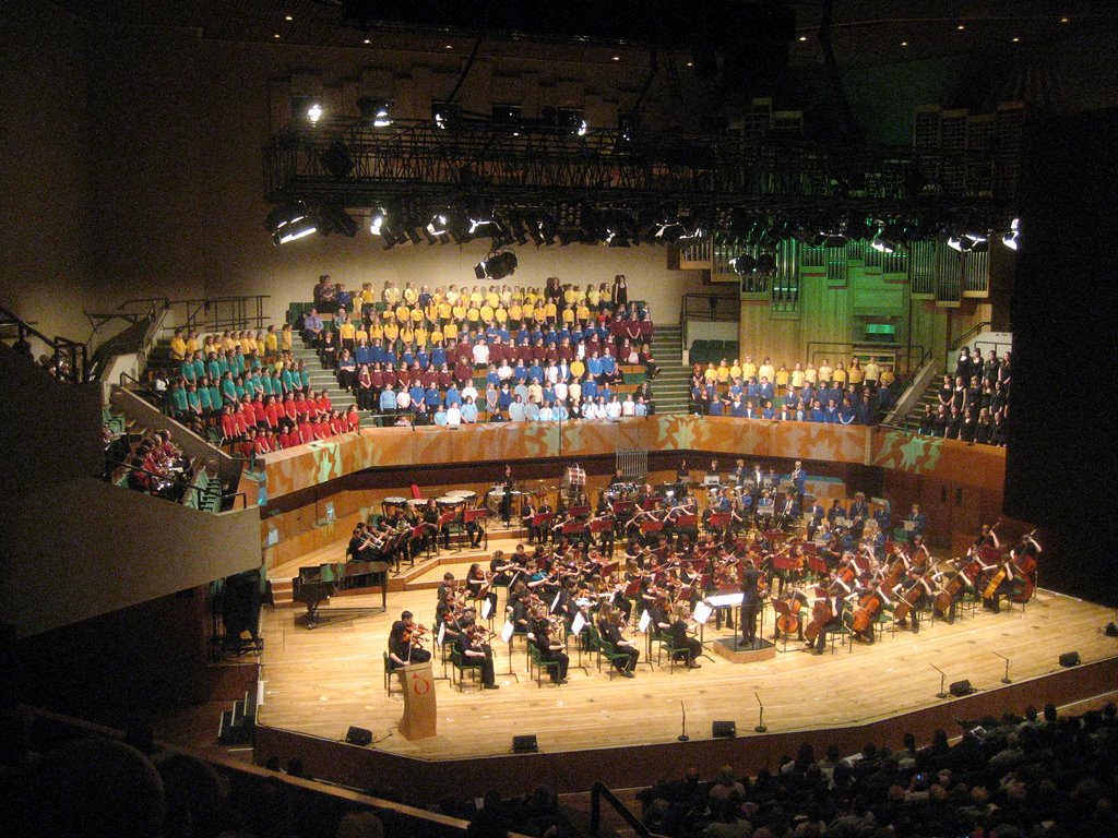 Recent Vale of Glamorgan Childrens orchestra and schools choir at St Davids Hall. by filz123