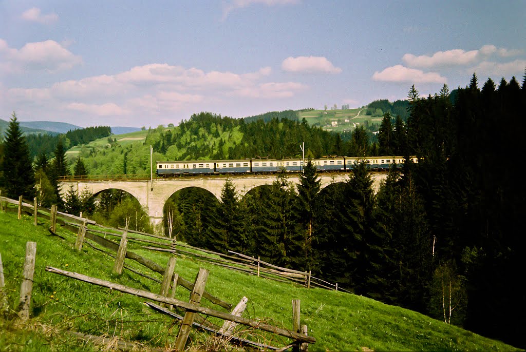 1987. Wisła Głębce. Pociąg Wisła Głębce-Skoczów by cacuskrupka