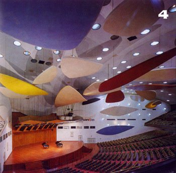 Nubes Acusticas de Alexander Calder.Vista del escenario del Aula Magna de la Universidad Central de Venezuela. Arq. Calos Raúl Villanueva. (1953) by Roldan_Mendoza_Venez…