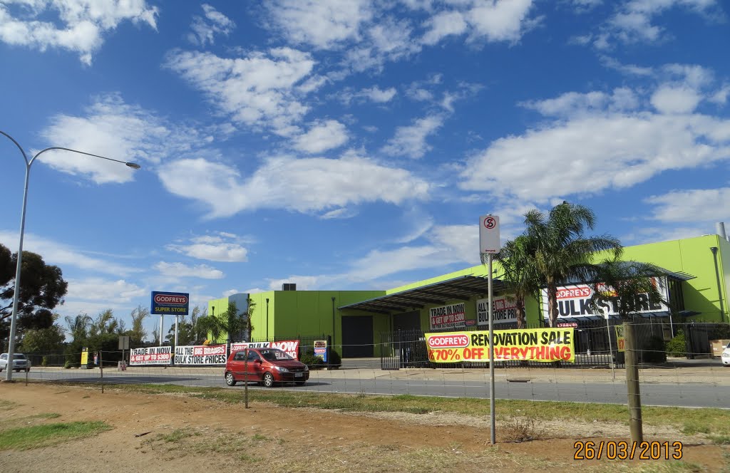 GODFREYS Bulk Store at Gepps Cross, along Port Wakefield Road in SA, on 26-03-2013 by Peter John Tate,