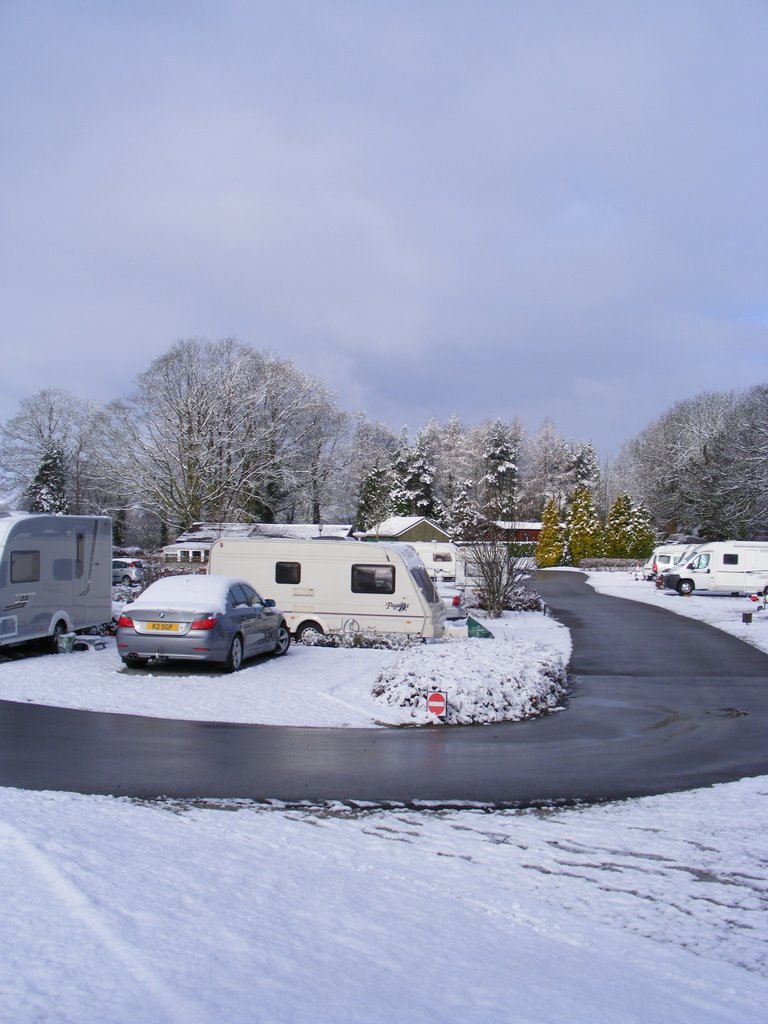 Knaresborough Caravan Site - Snowy Morning by Ian Todd