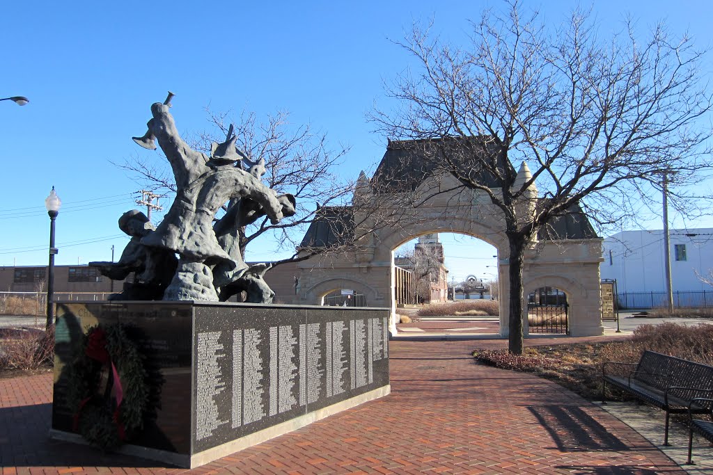 Chicago Union Stockyards Gate & Fire Department Memorial by sneuert