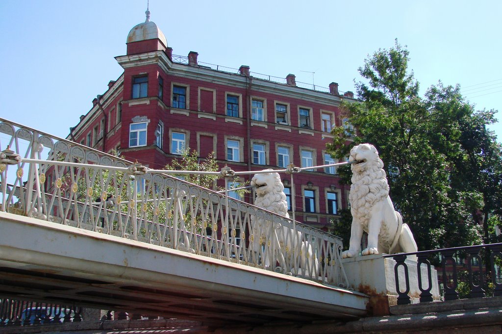 Lion's bridge across the Griboedov Canal - Львиный мост через Канал Грибоедова by Vladislav Kirushev