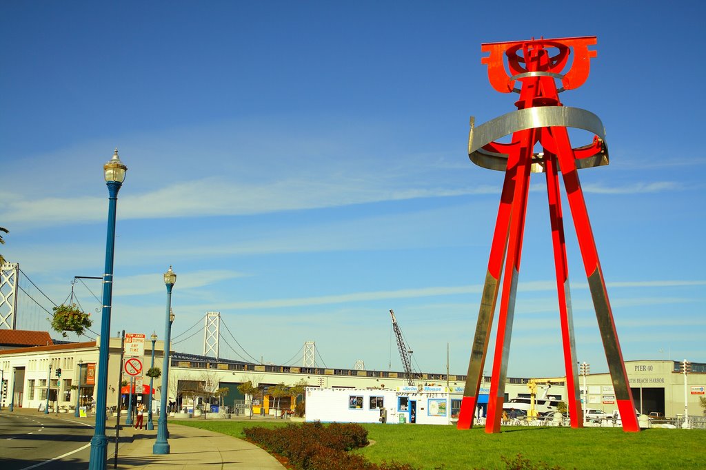 Red Sculpture at AT&T Park by Rosencruz Sumera