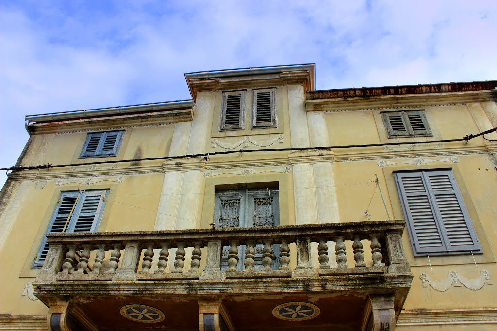 An old house in blue and yellow by dlgm.clare