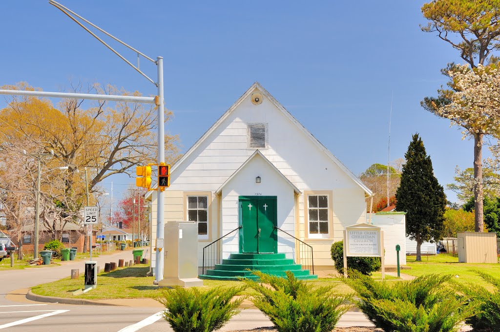 VIRGINIA: NORFOLK: OCEAN VIEW: Little Creek Christian Church, 7974 Shore Drive entrance aspect by Douglas W. Reynolds, Jr.