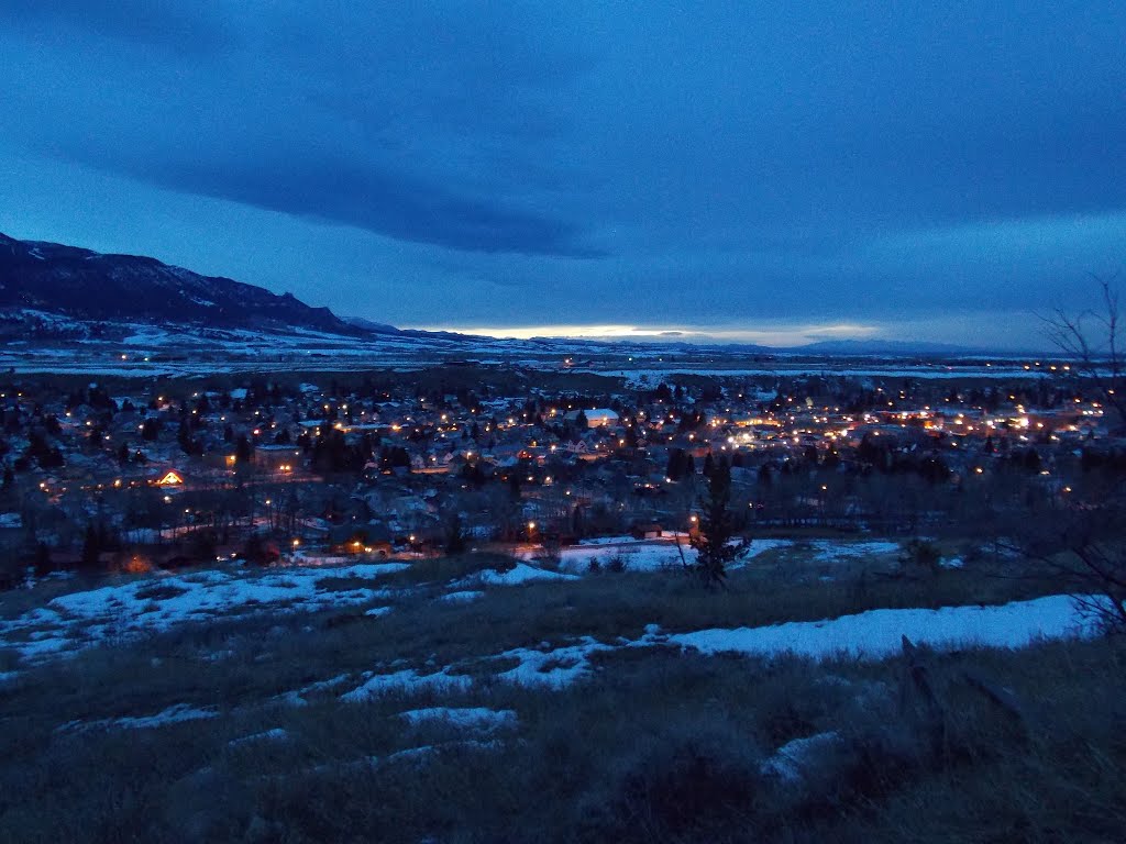 Red Lodge from the bluff at dusk by MarsTraveler