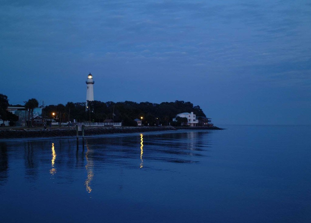 Saint Simons Island Lighthouse - view from the pier by Neil Glasscock