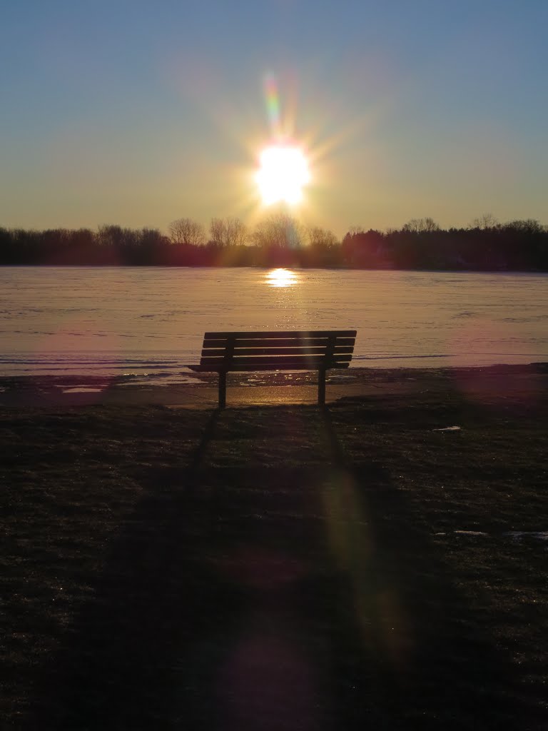 The sun rises on frozen Lake Lansing by UnagiUnagi