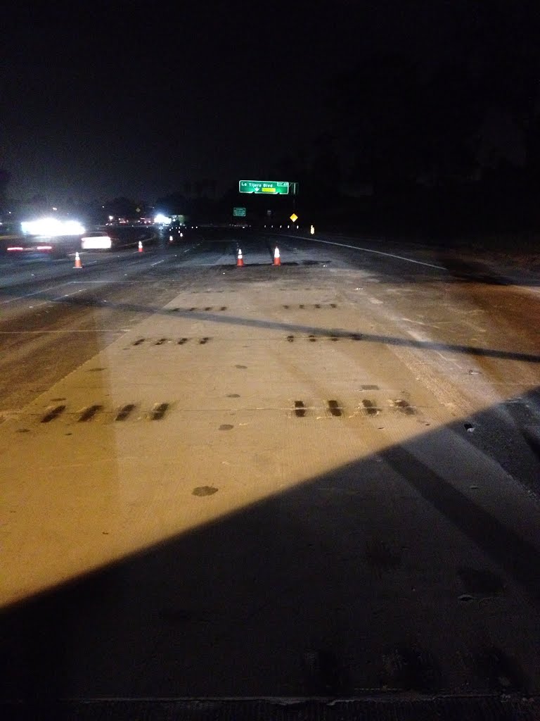 N/B I-405 Under La Cienega Blvd, #4 Lane by Caltrans Maintenance precast slab installatio