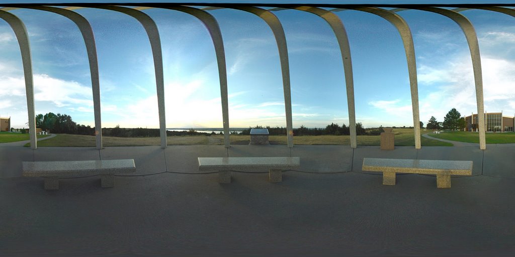 Chamberlain Rest Area Teepee Monument Panorama - Missouri River, S. Dakota by packard33